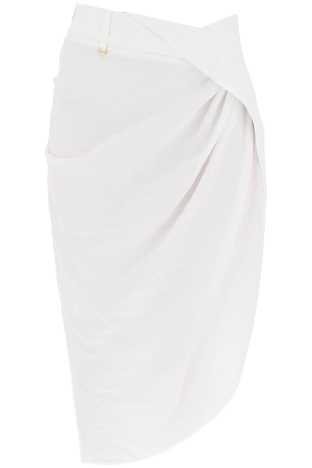 Jacquemus La Jupe Saudade Asymmetric Skirt   Bianco