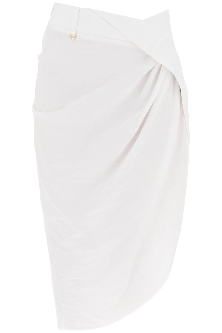 Jacquemus La Jupe Saudade Asymmetric Skirt   Bianco