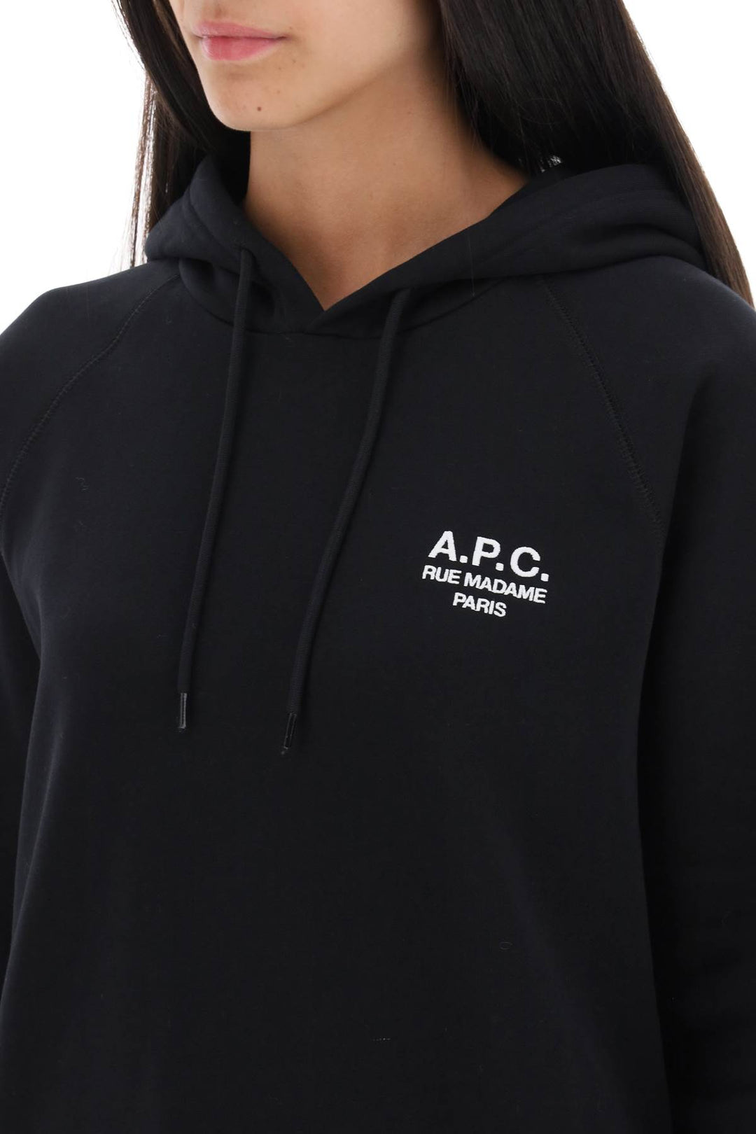 A.P.C. 'Serena' Hoodie With Logo Embroidery   Nero