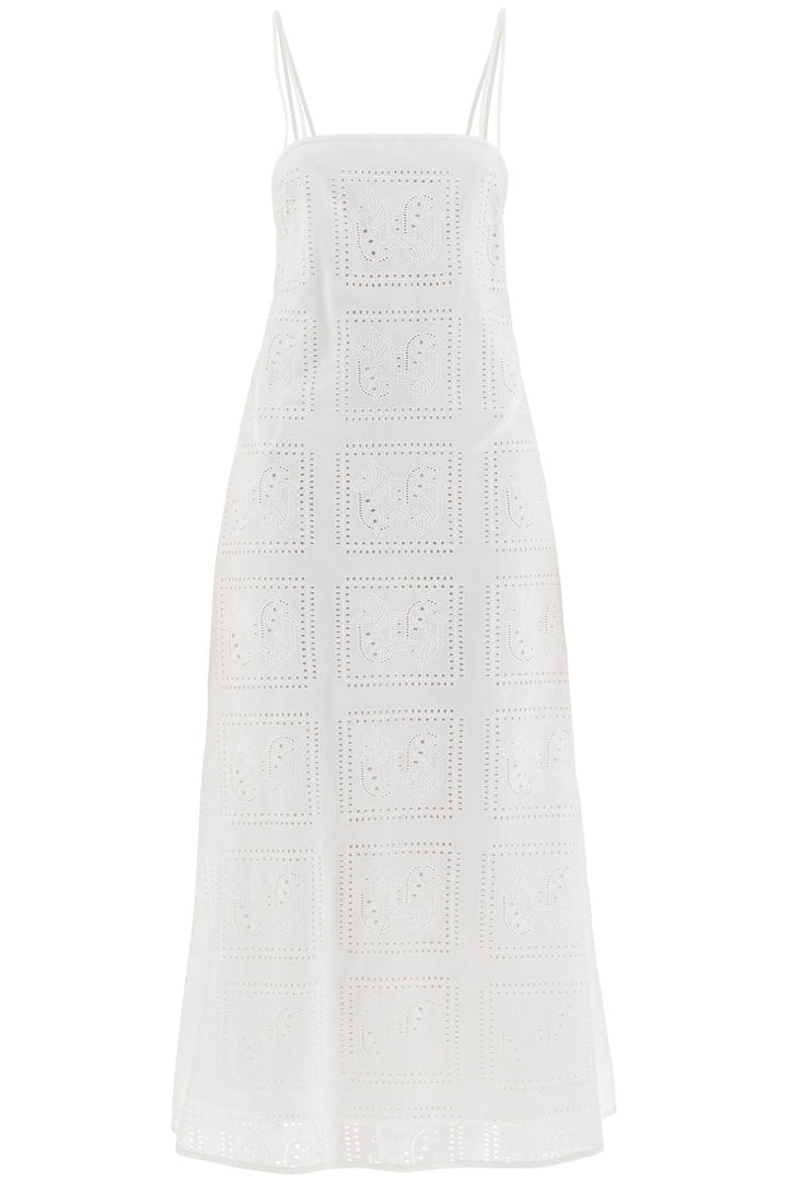 Tory Burch Midi Lace Dress In Seven   White