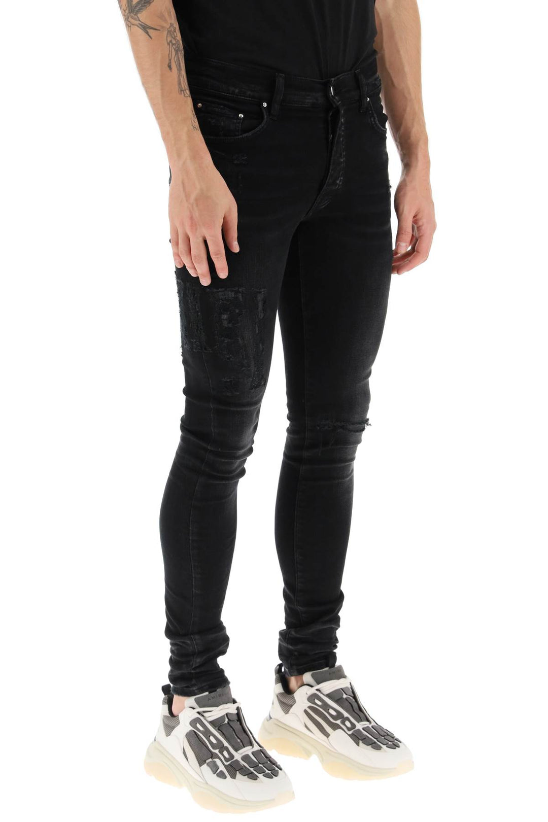 Amiri 'Distressed Logo' Jeans   Black