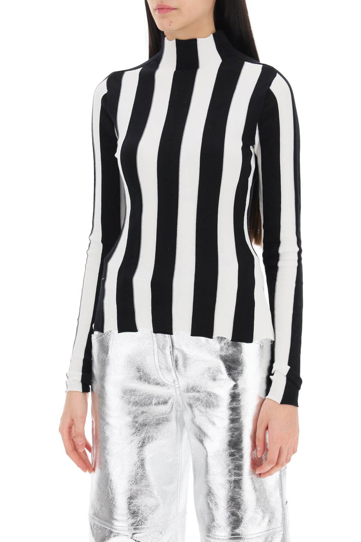 Interior ridley striped funnel-neck sweater