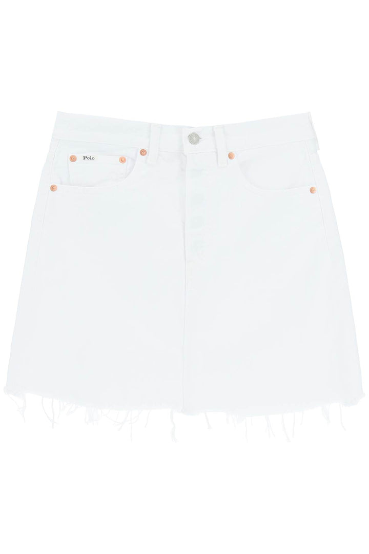 Polo Ralph Lauren Denim Miniskirt   Bianco
