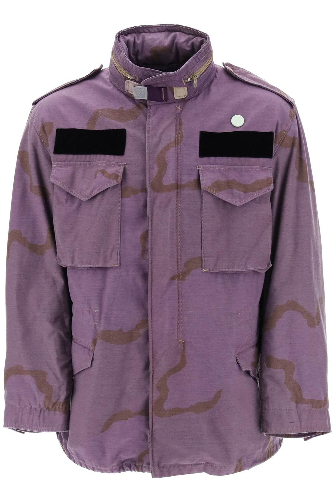 Oamc Field Jacket In Cotton With Camouflage Pattern   Viola