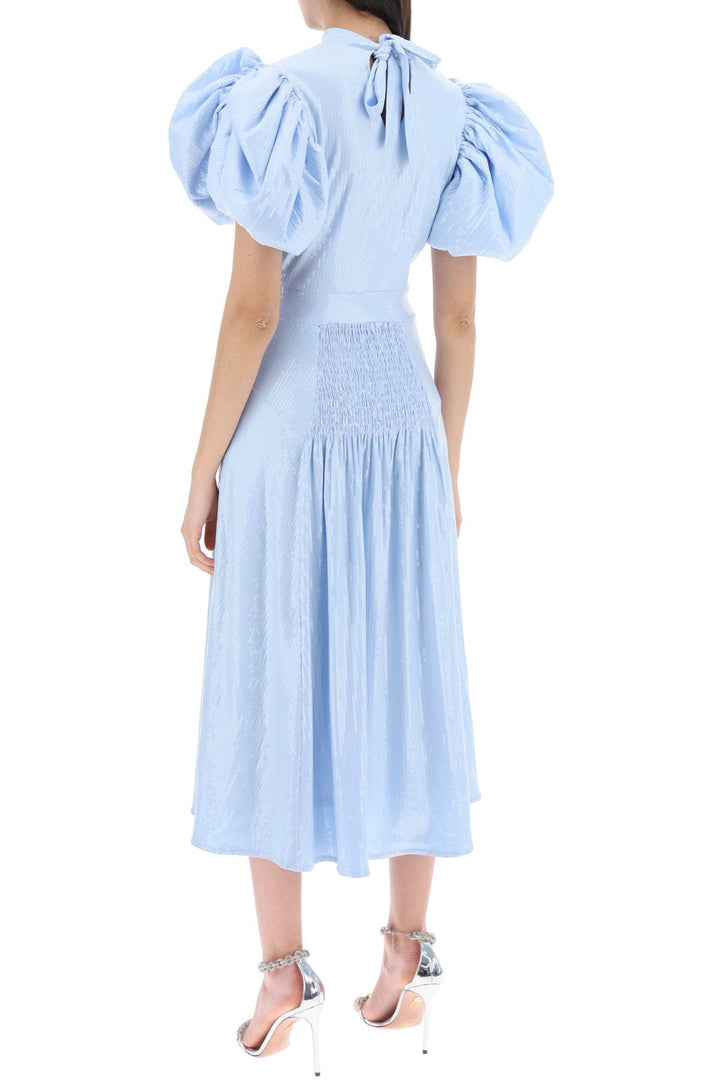Rotate Midi Sequin Dress With Balloon Sleeves   Light Blue