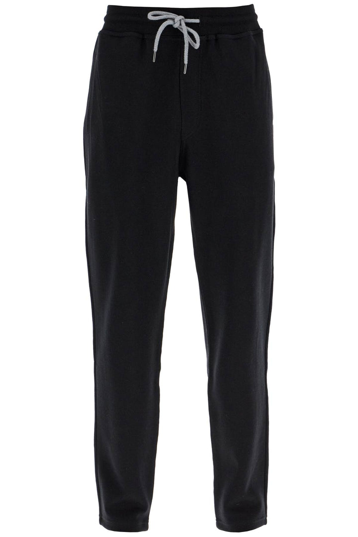 Brunello Cucinelli Interlock Jersey Pants For Men   Black