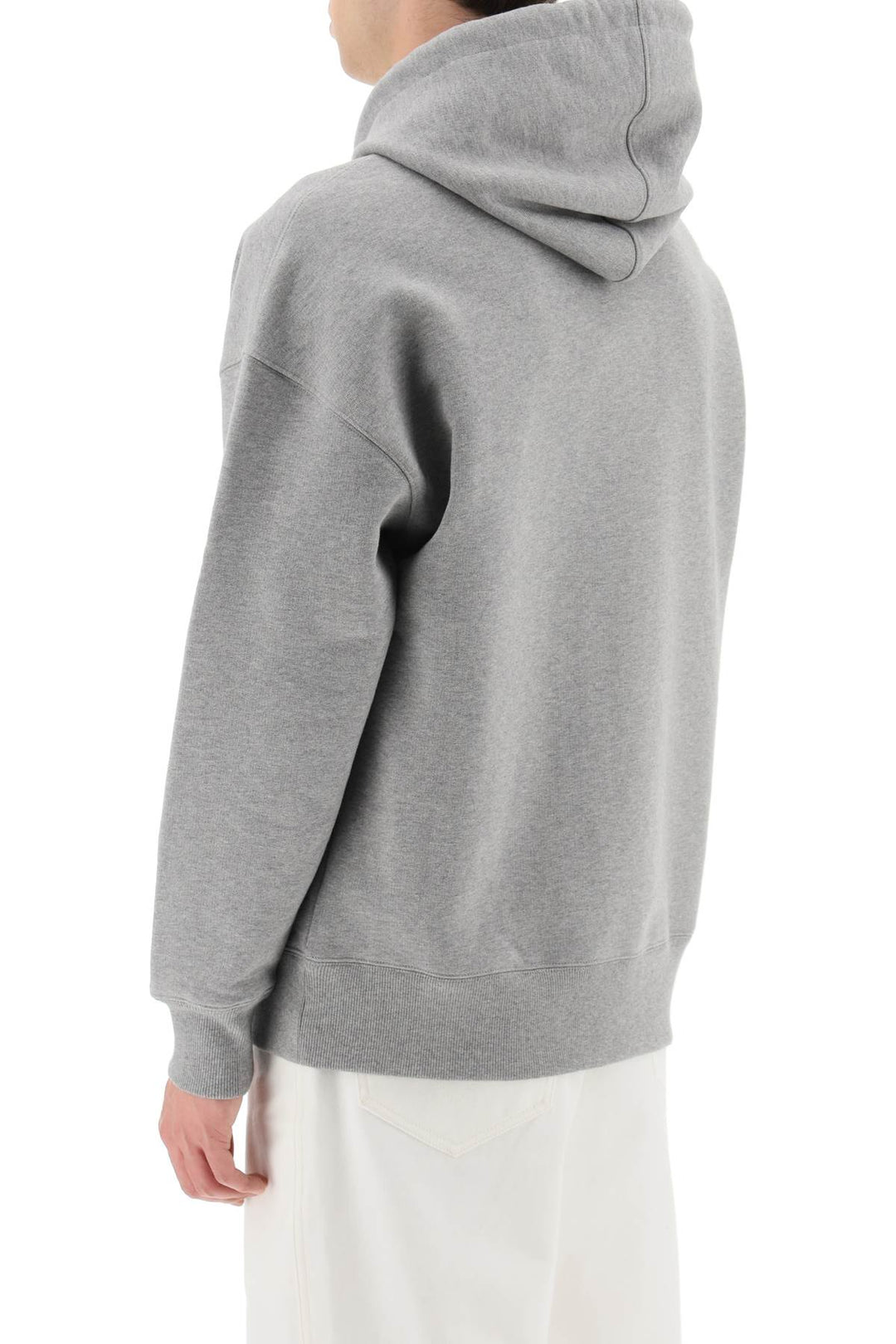 Ami Alexandre Matiussi Hoodie With Lettering Embroidery   Grigio