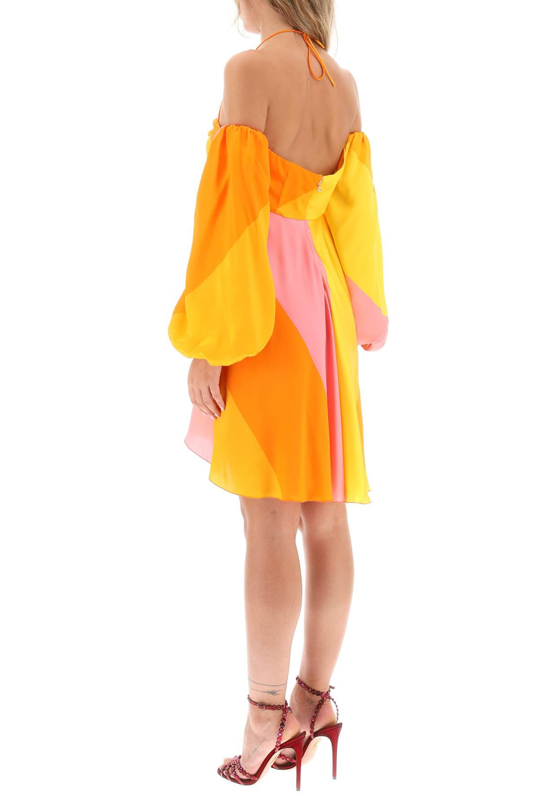 Raquel Diniz Andressa Silk Satin Mini Dress   Arancio