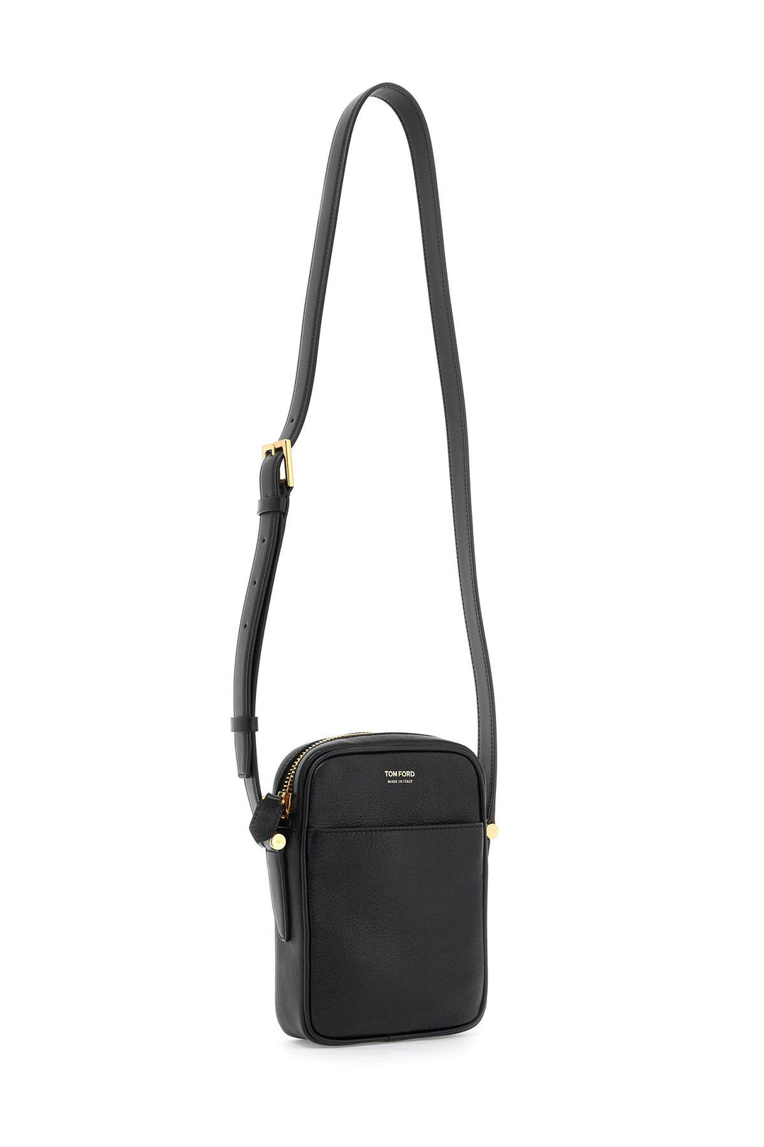 Tom Ford Leather Shoulder Bag With Strap   Black