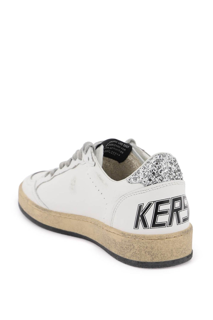 Golden Goose Leather Ball Star Sneakers   Silver