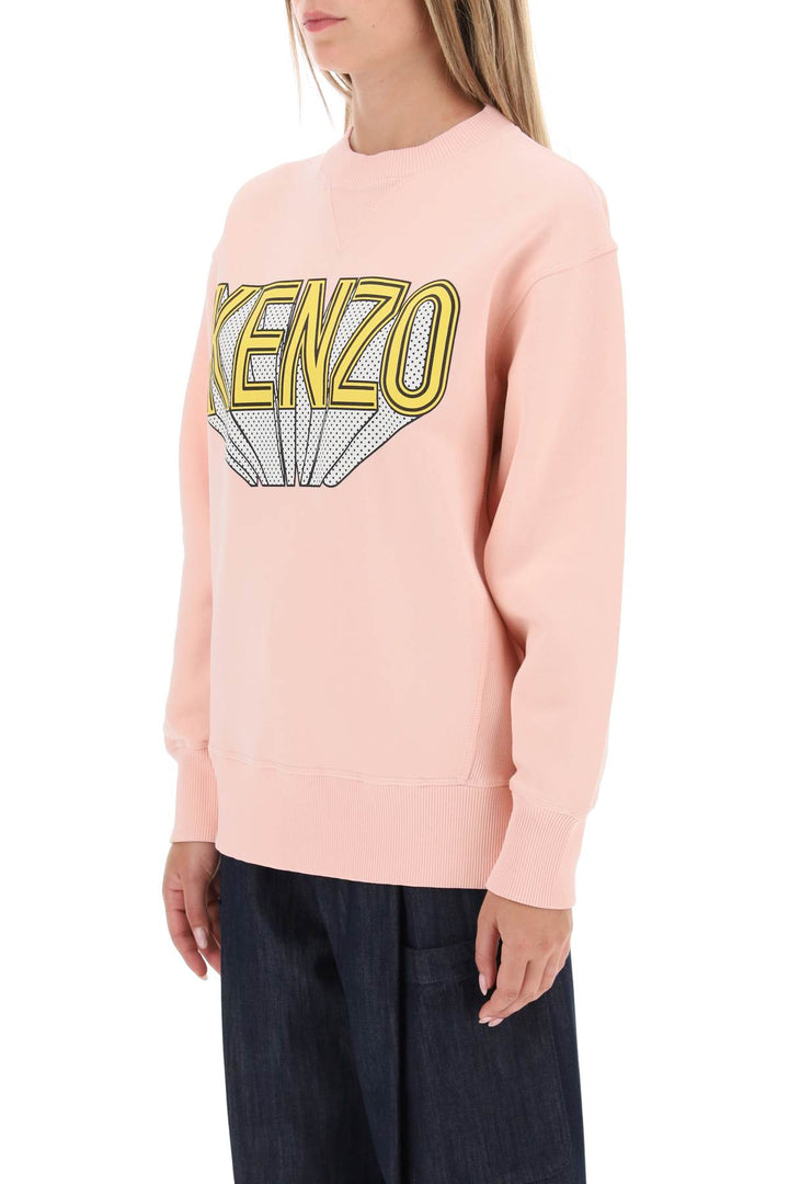 Kenzo 3d Printed Crew Neck Sweatshirt   Rosa