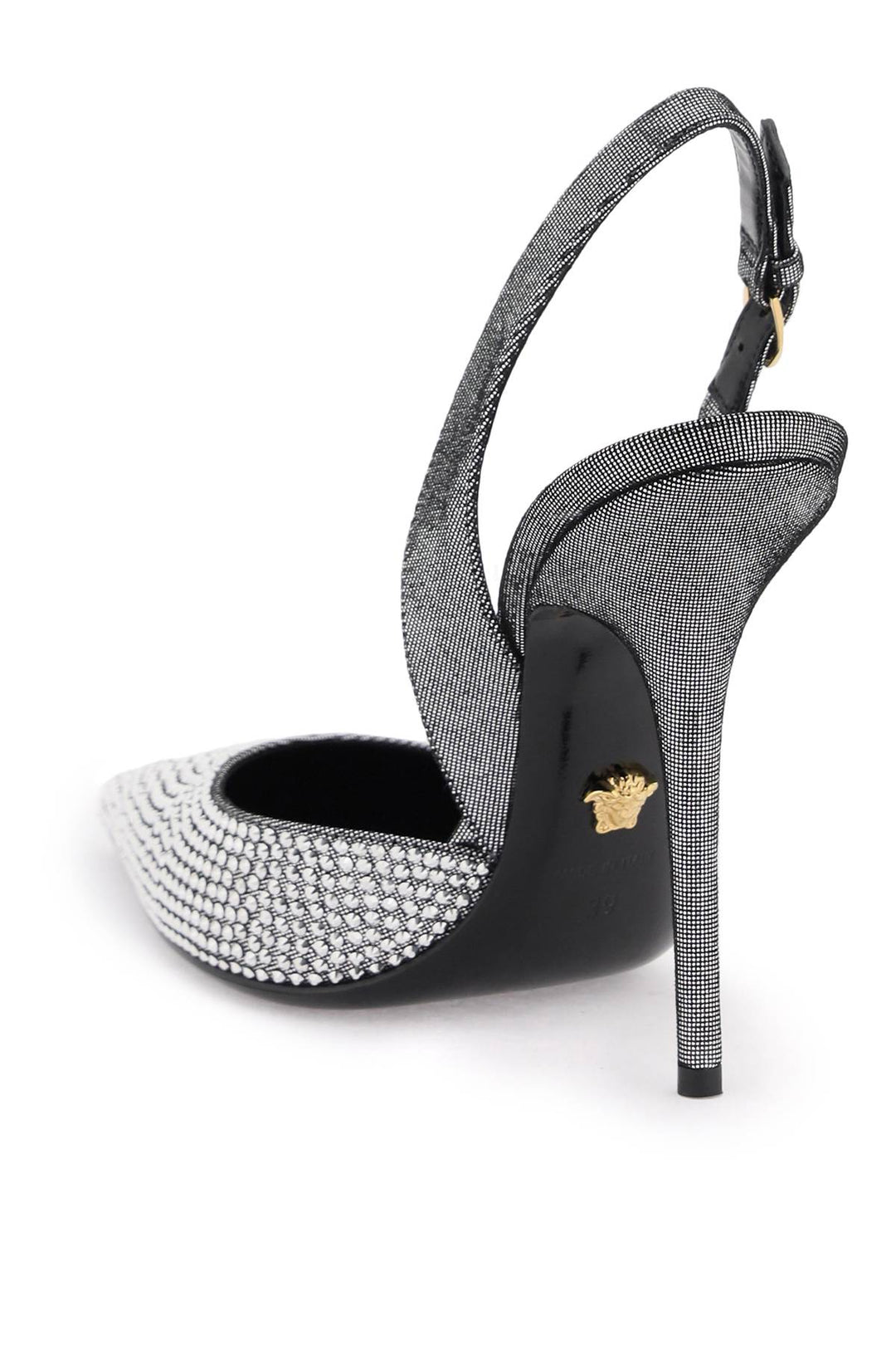 Versace 'Safety Pin' Slingback Pumps   Argento