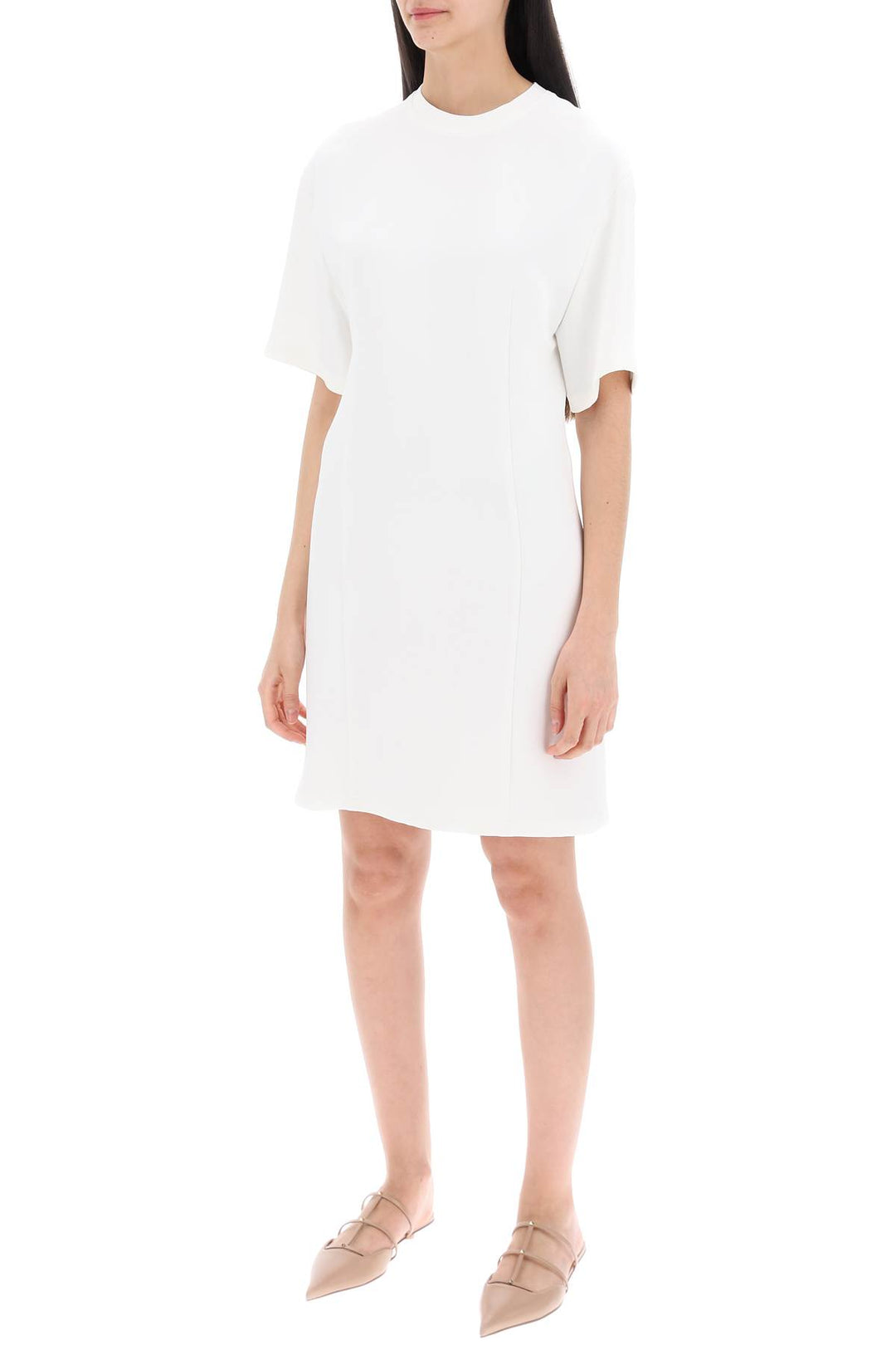 Valentino Garavani Replace With Double Quotestructured Couture Mini Dress In   White