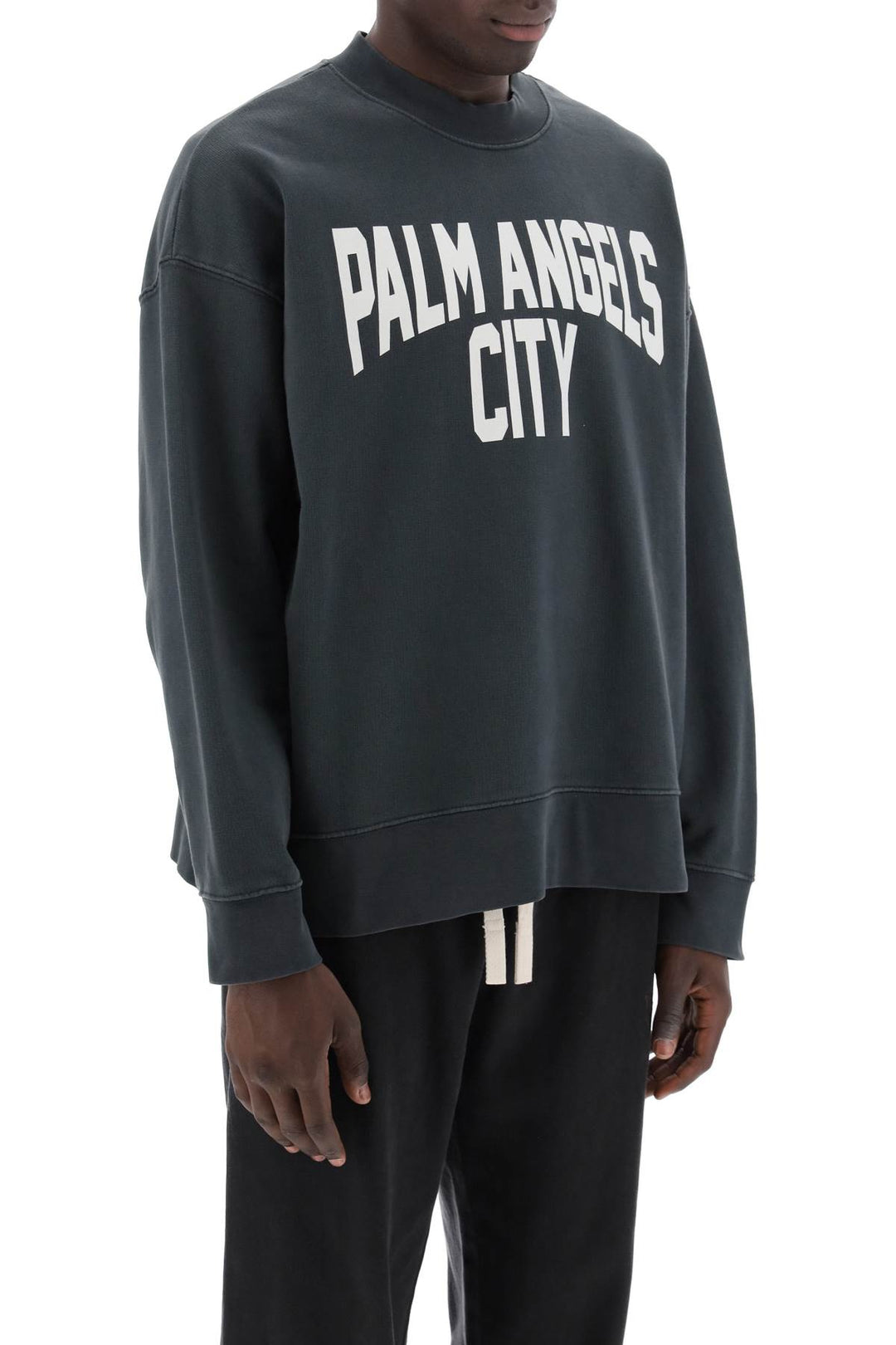 Palm Angels Pa City Crewneck Sweatshirt   Grey