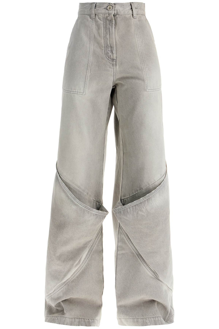 The Attico Baggy Jeans With Pockets   Grey