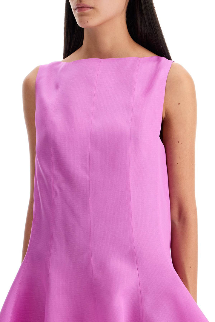 Khaite Silk Gazar Mini Dress Mags   Purple