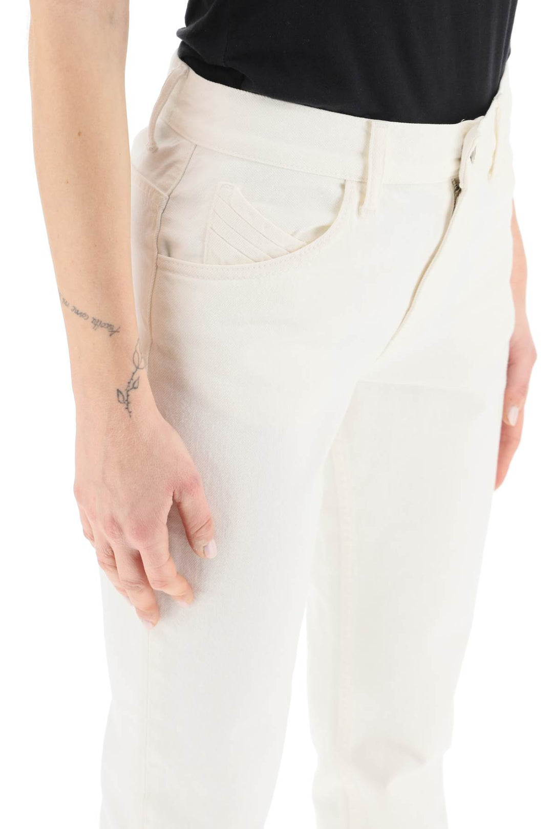 The Attico 'Girlfriend' Slim Fit Jeans   Bianco