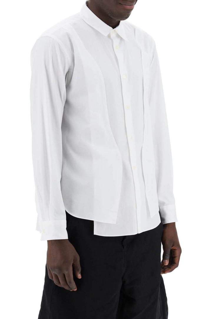 Comme Des Garcons Homme Plus Asymmetric Panelled Shirt   White
