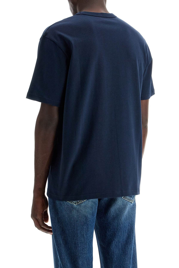 A.P.C. Flocked Logo T Shirt With   Blue