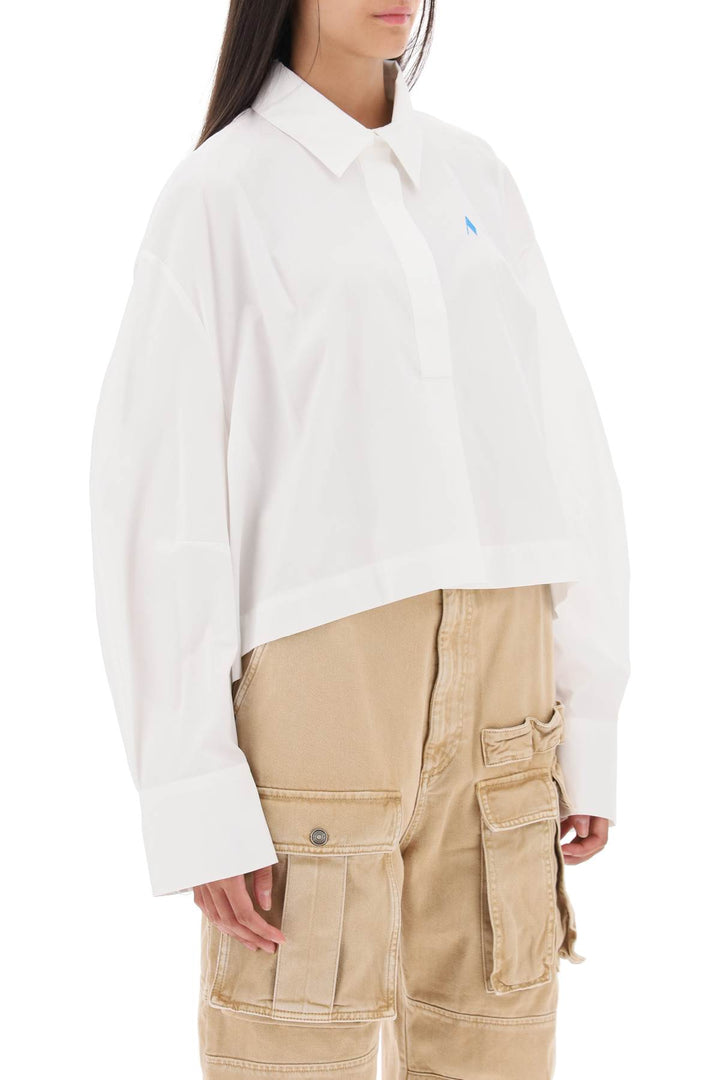 The Attico 'Jill' Cropped Boxy Shirt   Bianco