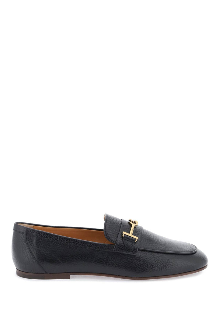 Tod's Leather Loafers With Bow   Nero