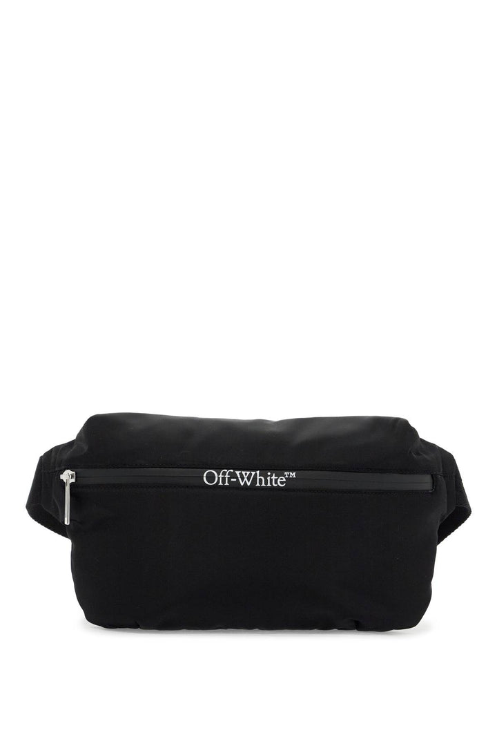 Off White Nylon Pouch For Carrying   Black