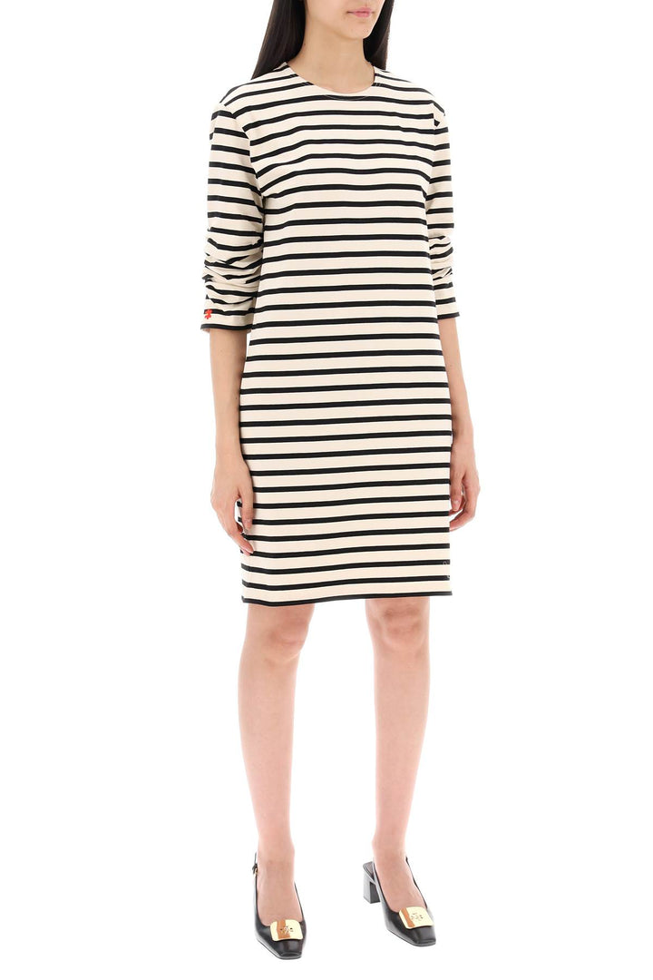 Tory Burch Replace With Double Quotestriped Cotton Dress With Eight   White