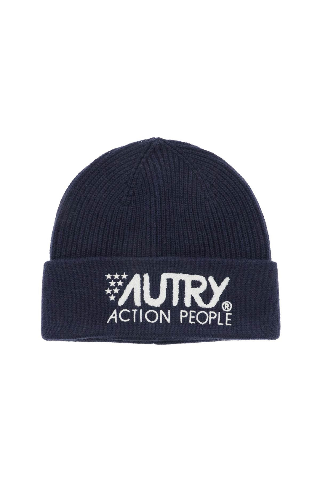 Autry Beanie Hat With Embroidered Logo   Blu