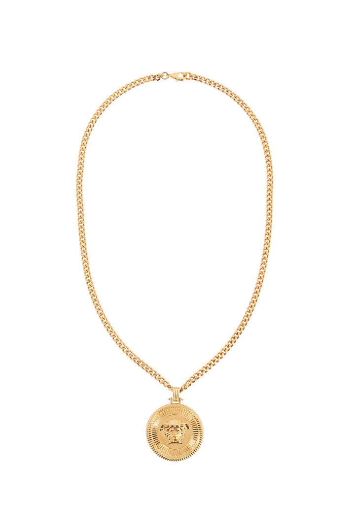 Versace Biggie Medusa Necklace   Gold