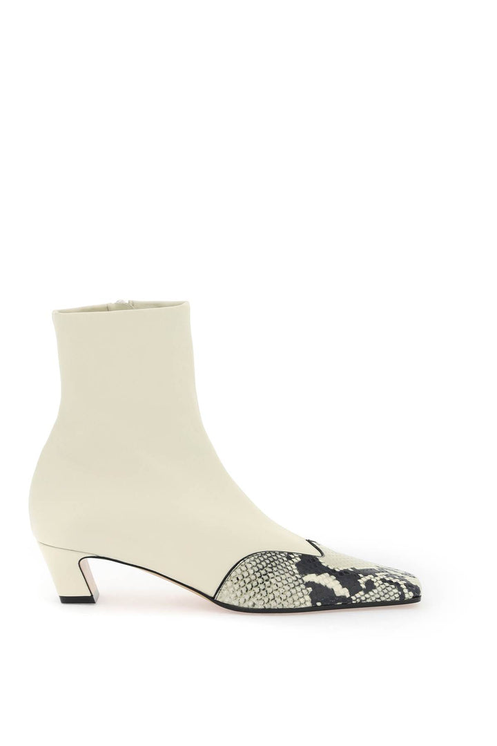 Khaite Dallas Ankle Boots With Python Insert   Neutral