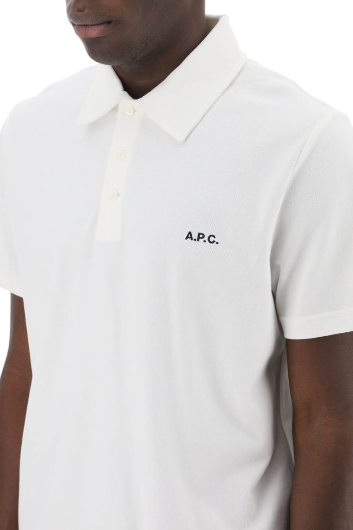 A.P.C. Austin Polo Shirt With Logo Embroidery   Bianco