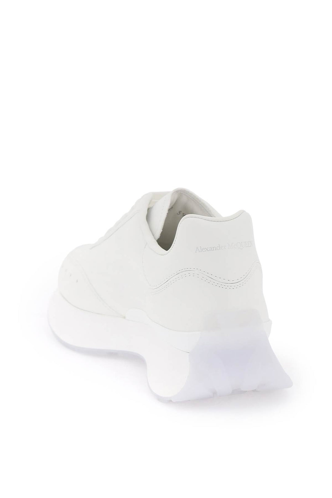 Alexander Mcqueen Leather Sprint Runner Sneakers   White