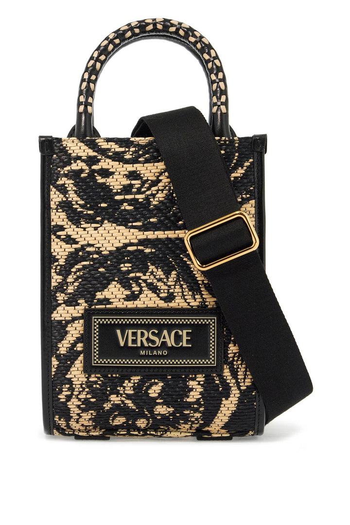Versace Mini Athena Barocco Tote Bag   Black