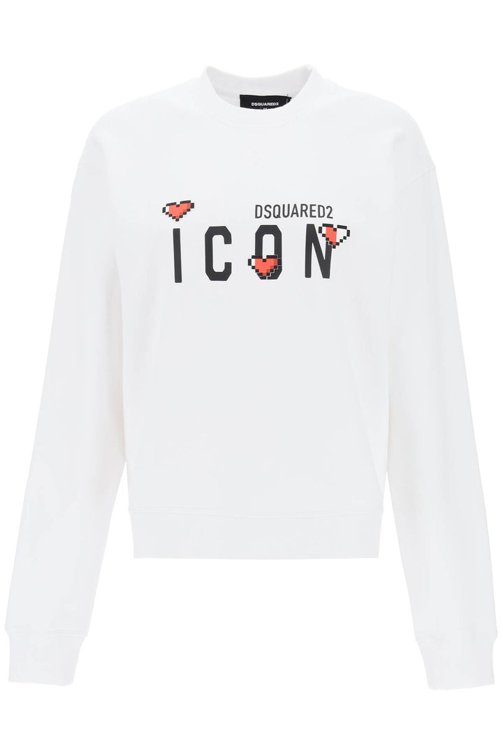 Dsquared2 Icon Game Lover Sweatshirt   Bianco