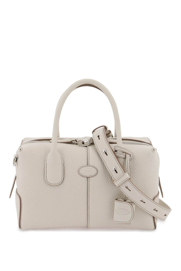 Tod's Grained Leather Bowling Bag   Bianco