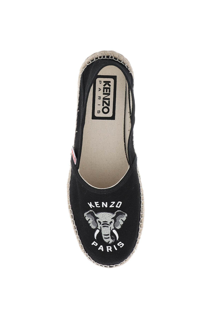Kenzo Canvas Espadrilles With Logo Embroidery   Black