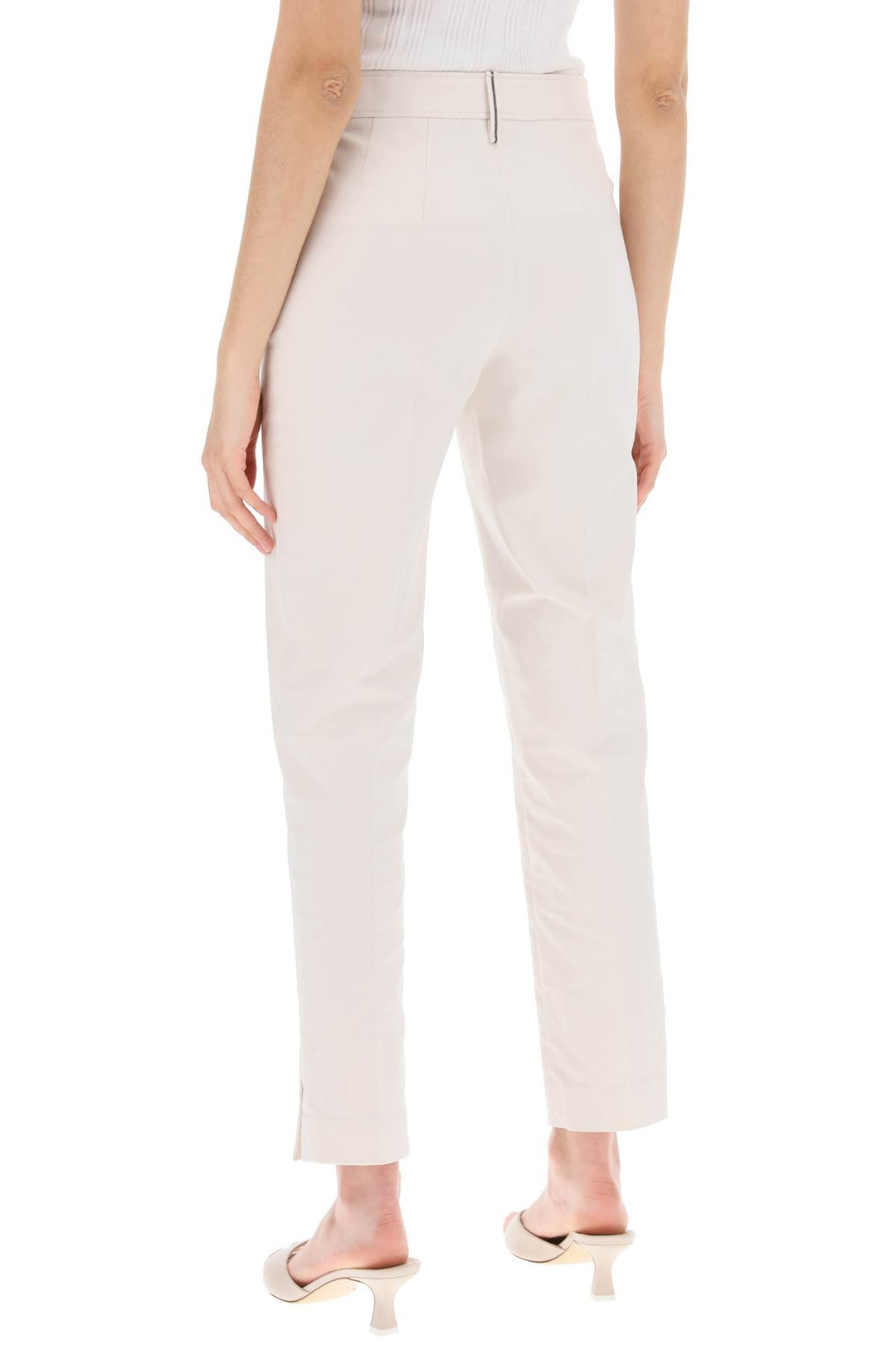 Brunello Cucinelli Capri Pants With Belt Loop And   Bianco