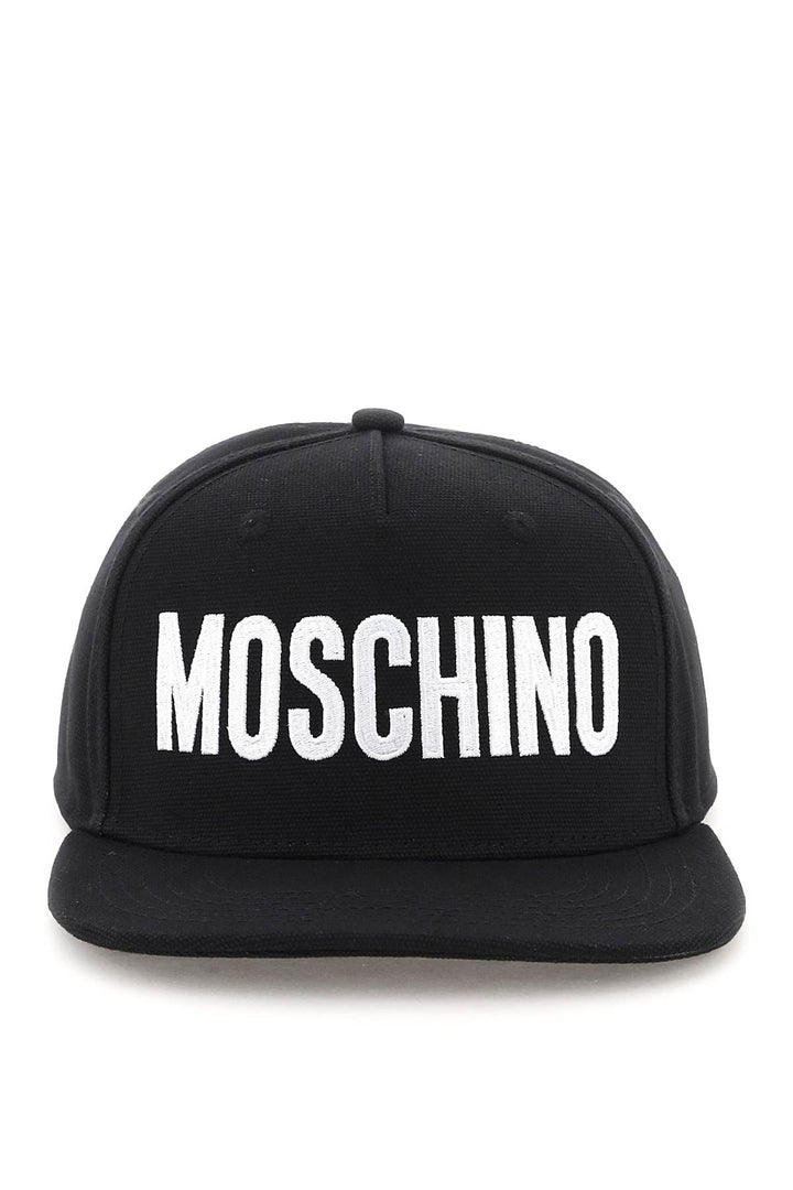 Moschino Baseball Cap With Embroidered Logo   Black