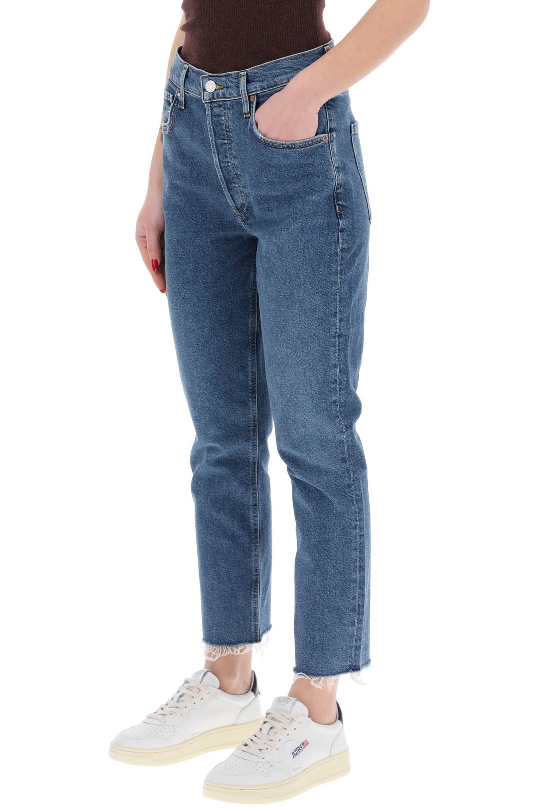 Agolde high-waisted straight cropped jeans