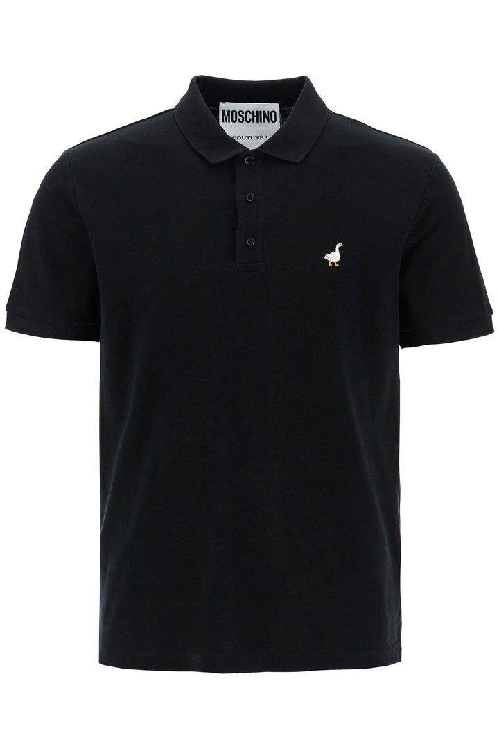 Moschino black cotton polo