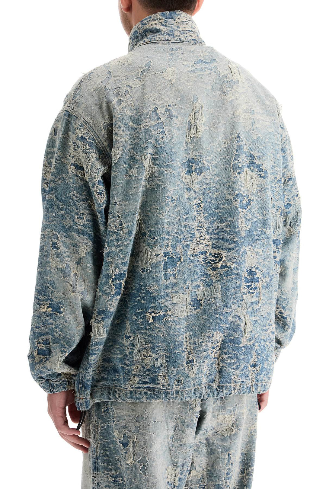 Diesel distressed denim jacquard jacket