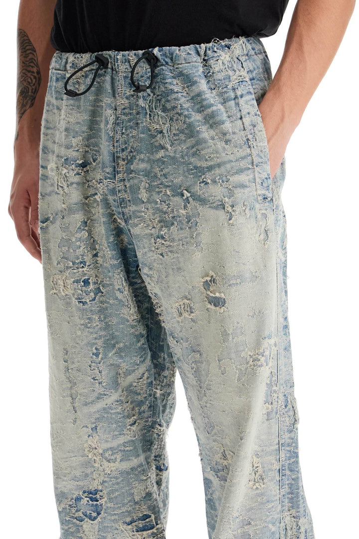 Diesel distressed denim jacquard pants