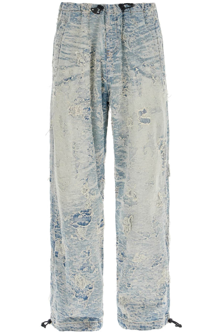 Diesel distressed denim jacquard pants