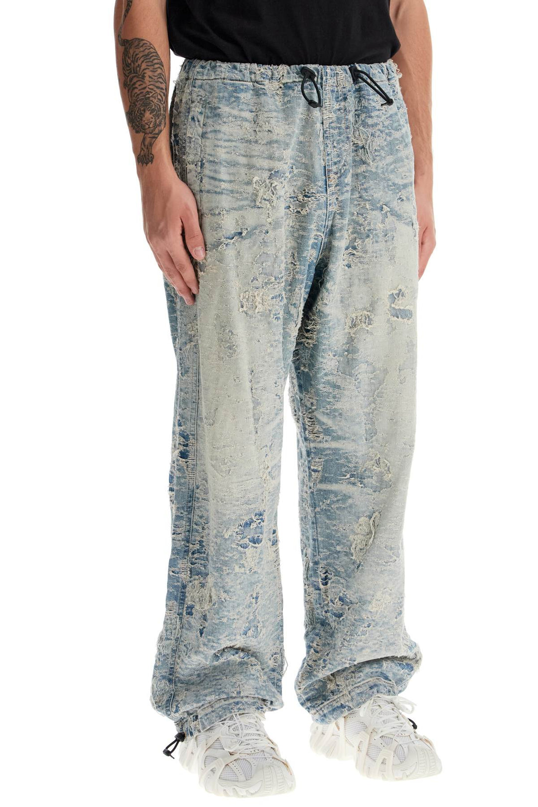 Diesel distressed denim jacquard pants