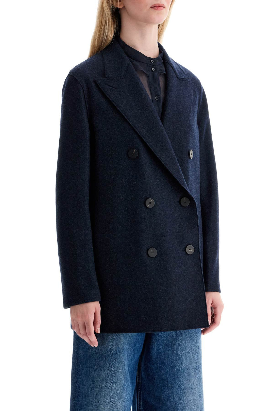 Harris Wharf London Double-Breasted Cashmere Coat