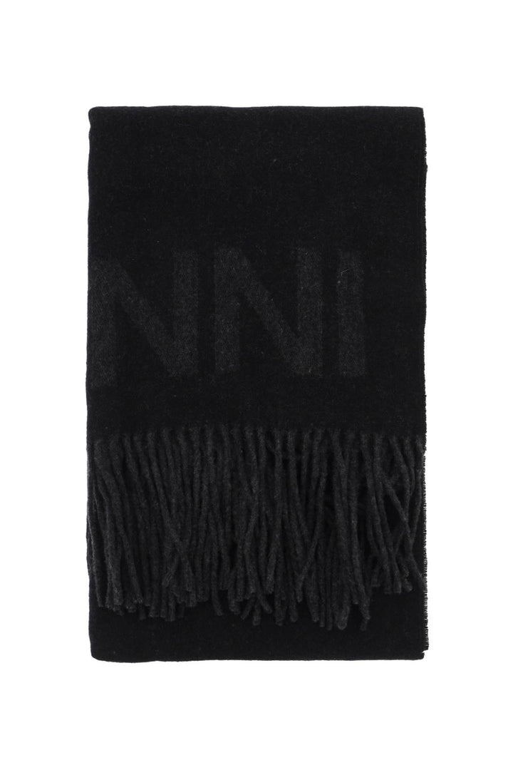 Ganni logo lettering scarf