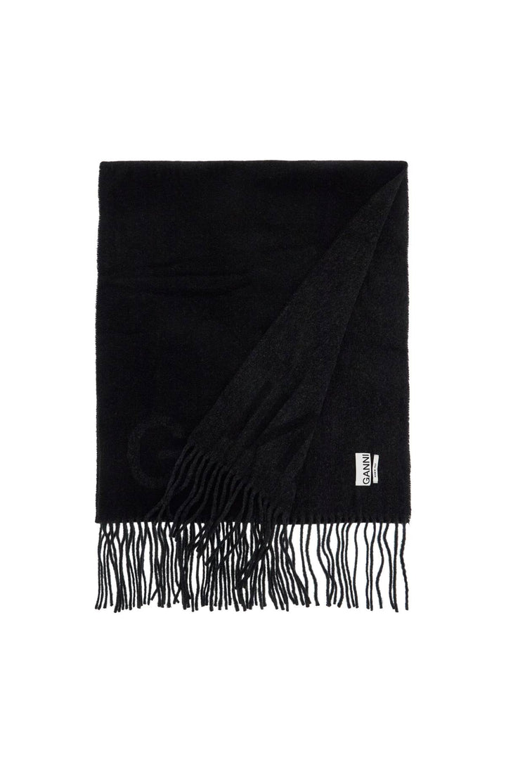 Ganni logo scarf