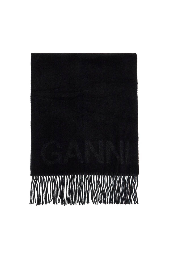 Ganni logo scarf