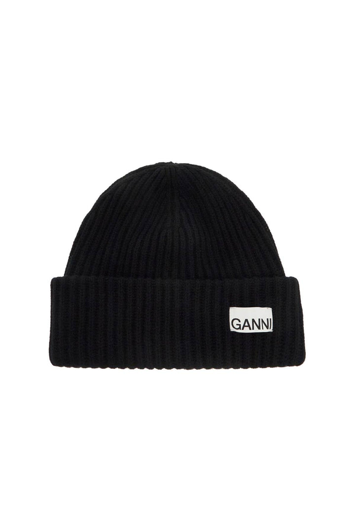 Ganni beanie hat with logo