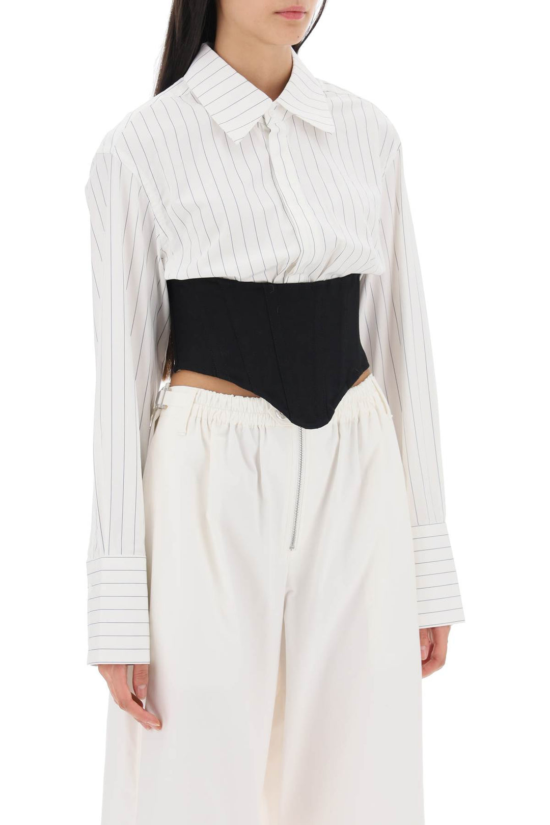 Dion Lee cropped shirt with underbust corset